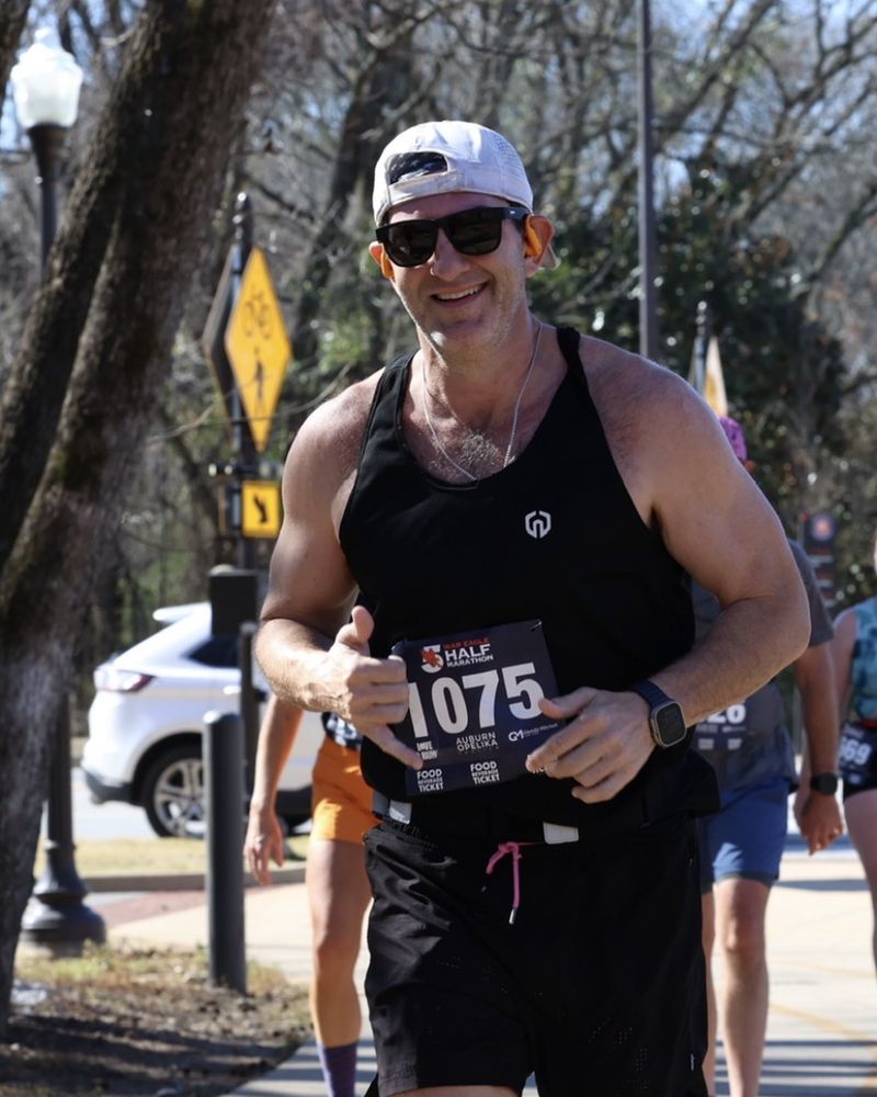 Dr. Glennon running a half marathon